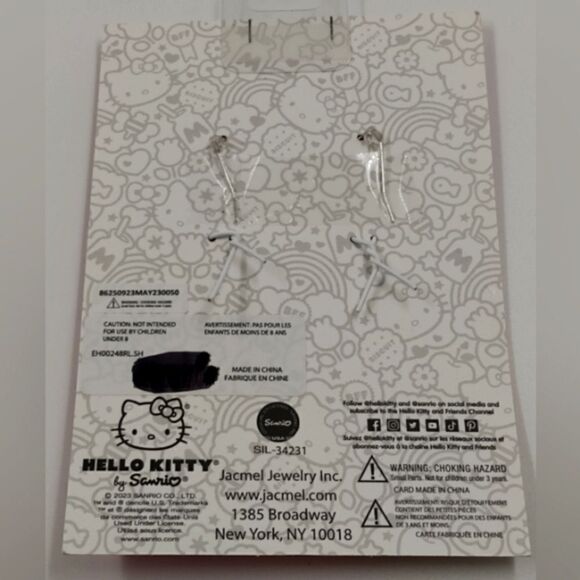 Hello Kitty Sanrio Pink Bow Dangle Earrings Jewelry Kids Girls My Melody Cat - Picture 6 of 8